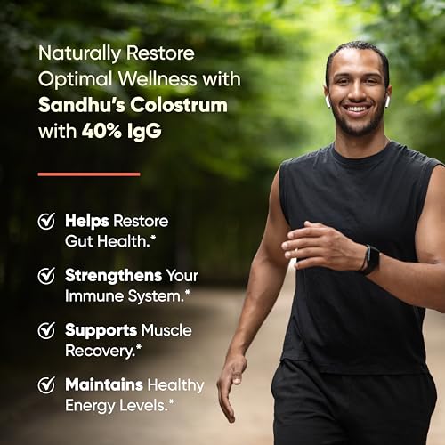 Sandhu's Pure Bovine Colostrum Powder Supplement for Humans |𝟰𝟬% 𝗜𝗴𝗚 Highly Sandhu'sUS supplements