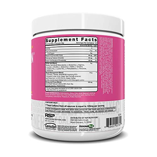 RSP NUTRITION AminoLean Pre Workout Energy (Pink Lemonade 30 Servings) with TrueFit RSP NUTRITIONAu supplements
