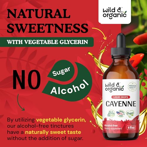 Cayenne Pepper Supplements - Organic Cayenne Pepper Tincture - Cayenne Pepper Liquid Wild & OrganicUS supplements