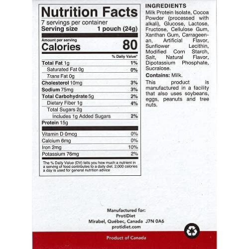 Protidiet Chocolate Flavor High Protein Instant Pudding Mix (7-5.9 oz Pouches) (Chocolate) ProtiDIETAu supplements