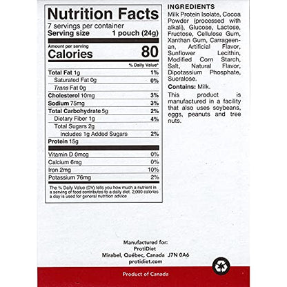 Protidiet Chocolate Flavor High Protein Instant Pudding Mix (7-5.9 oz Pouches) (Chocolate) ProtiDIETUS supplements