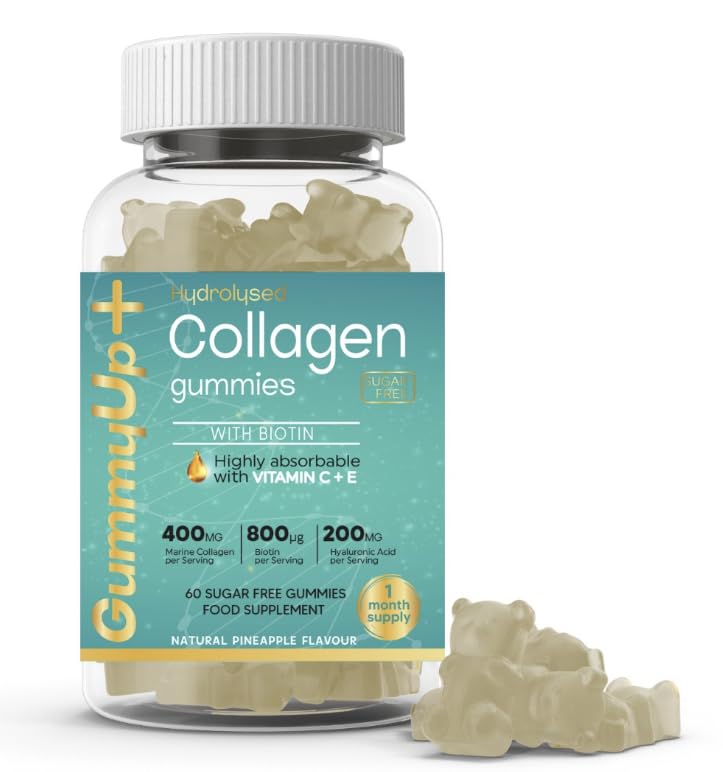 Hydrolysed Collagen Gummies with Biotin, 60 Sugar Free Natural Pineapple Flavoured Gummies ZA ZACANNAAu supplements