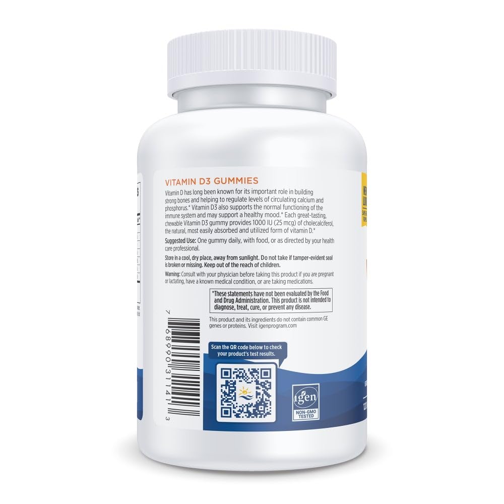 Nordic Naturals Vitamin D3 Gummies, Wild Berry - 120 Gummies - 1000 IU Vitamin D3, 1.4 mg Iron - Great Taste - Healthy Bones, Mood & Immune System Function - Non-GMO - 120 Servings Nordic NaturalsAu supplements