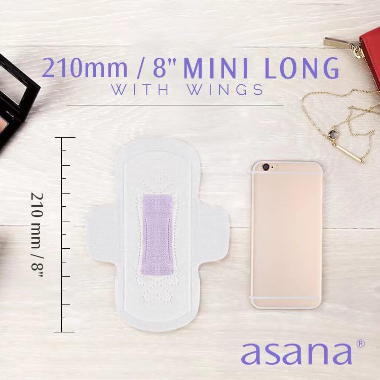Asana Natural Teen Period Pads Combo Pack (Mini, Mini Long, Liner, and Women Reg - Chlorine Free AsanaAu supplements