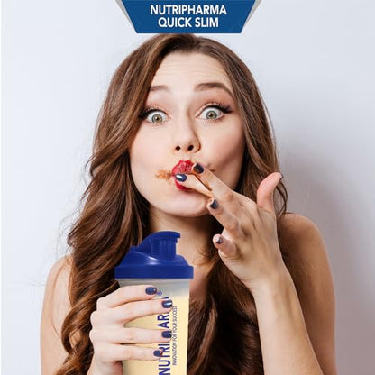 Quick Slim Meal Replacement Shake for Weight Loss, 30 Servings, 20g Protein, 27 Vitamins NUTRIPHARMA Quick SlimUS supplements