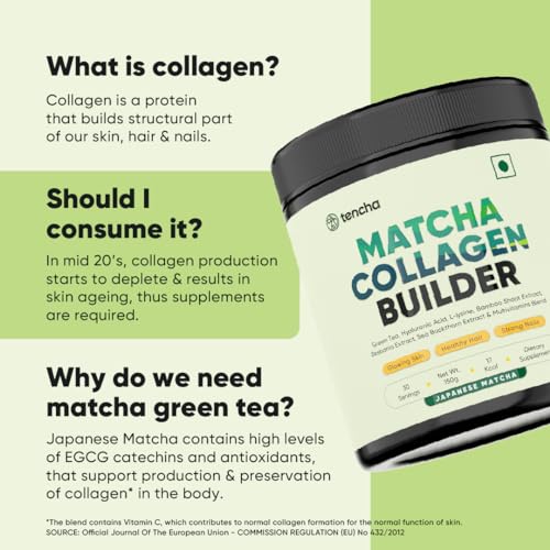 Collagen Supplements for Women & Men, 30 Servings, 150 GM | 100% Vegan Collagen Powder TenchaUS supplements