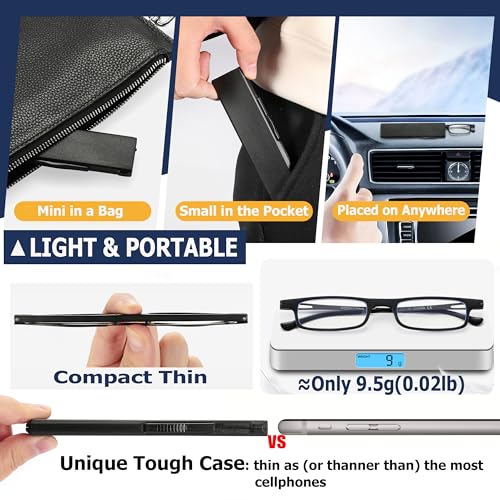 TOVEEN 2 Pack Compact Reading Glasses Anti Blue Light UV, Ultra-thin Slim TR90 Readers TOVEENAu supplements