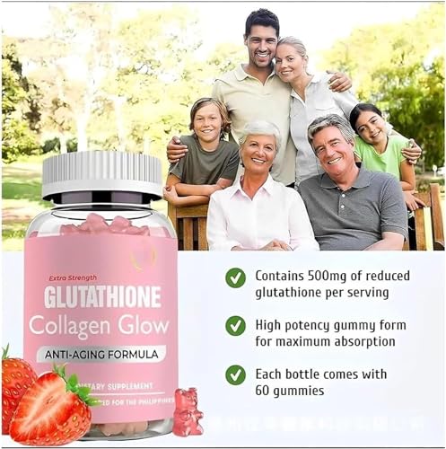 Glutathione Collagen Gummies,Glutathione Collagen Glow Gummies for Dark Spot,60 Pieces NNOVATAu supplements