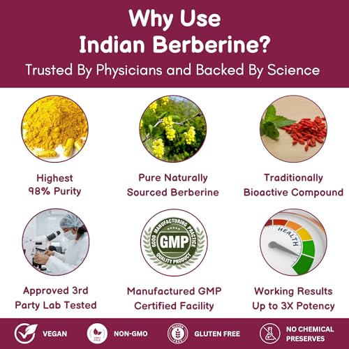 SHRISHA HERBAL Indian Berberine 1500mg - Berberine HCl 500mg Per Capsule - Support SHRISHA HERBALUS supplements