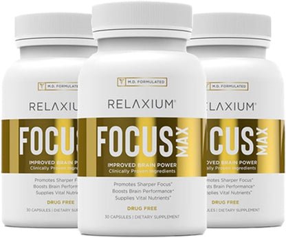 Relaxium FocusMax, Brain & Focus Health Supplement, Proven Concentration RelaxiumUS supplements
