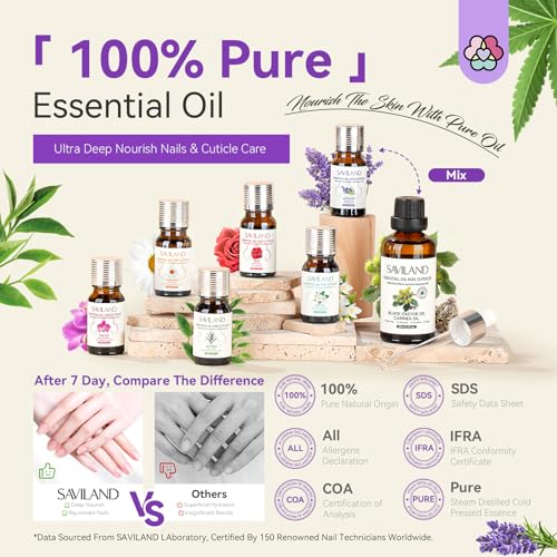 SAVILAND Essential Oils for Cuticle Nails: 100% Pure Natural Essential Oil Tea Tree Lavender Jasmine SAVILANDAu supplements