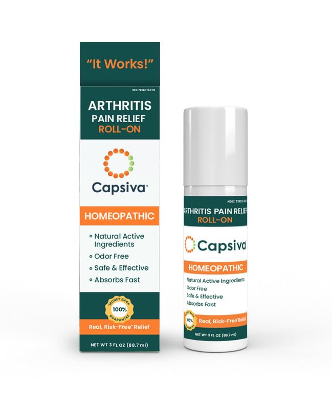 Capsiva Pain Relieving Gel, Absorbs Fast, Odor-Free, Safe for Prescription, No Known Side Effects (Gel Roll-On, 2 Pack, 3 Oz Each) CapsivaAu supplements