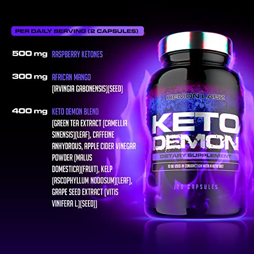 Keto Demon – Hardcore Keto Pills – Use with The Keto Diet – Packed with Raspberry Ketones Demon LabzAu supplements