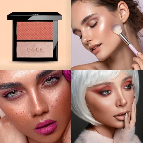 GA-DE Velveteen Blush and Shimmer Duet, 50 - Formulated with Micronized Pearls and Pigments for Sculpting Face and Décolleté - Paraben-Free - 0.26 oz GA-DEAu supplements