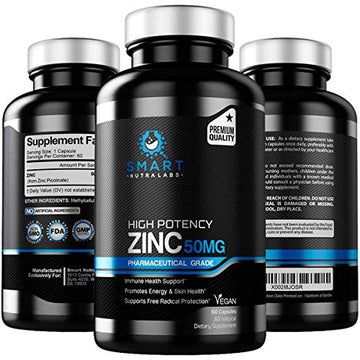 High Potency Zinc Picolinate 50MG- Vegan Zinc Supplement, Supports SMART NUTRA LABSUS supplements