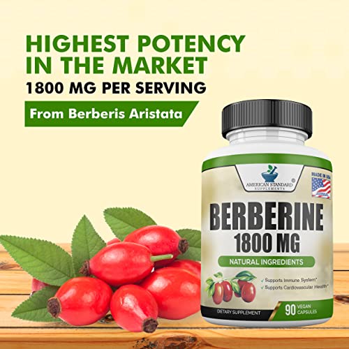 Berberine 1800mg Per Serving, Berberine Supplement, Berberine HCL, Berberine Pills American Standard SupplementsUS supplements