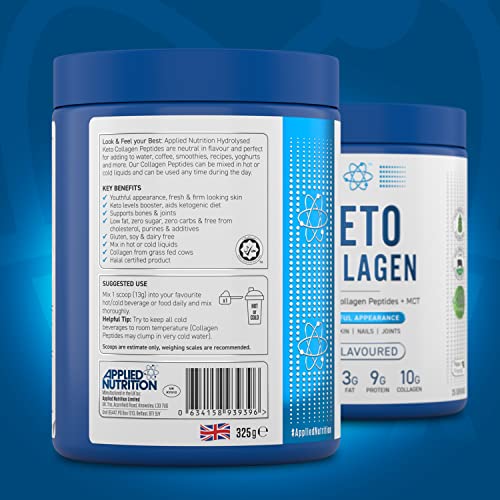 Applied Nutrition Keto Protein Powder, Hydrolysed Collagen Peptides + MCT Healthy Fats & Skin, Ketogenic & Paleo Diet Applied NutritionAu supplements