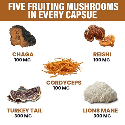 Zeus Naturals Lions Mane Capsules, Mushroom Supplement with Turkey Tail, Cordyceps Zeus NaturalsUS supplements