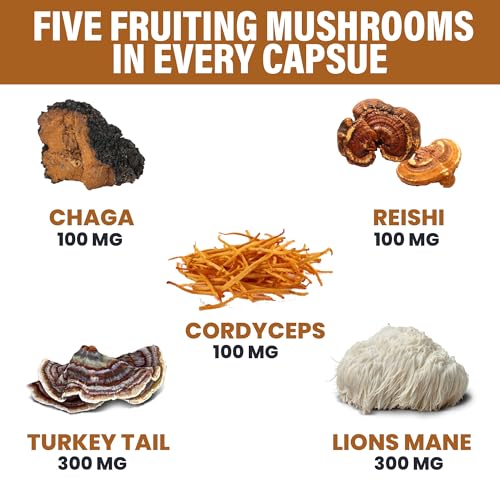 Zeus Naturals Lions Mane Capsules, Mushroom Supplement with Turkey Tail, Cordyceps Zeus NaturalsUS supplements