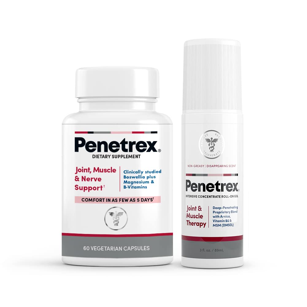 Penetrex Joint, Muscle and Nerve Support Supplement with 3 oz Joint & Muscle Therapy Roll-On Gel PenetrexAu supplements