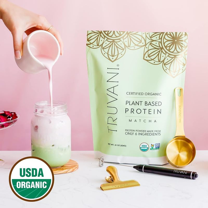 Truvani Organic Vegan Protein Powder Matcha - 20g of Plant Based, Organic Protein TruvaniUS supplements