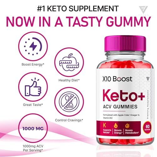 (2 Pack) X10 Boost Keto ACV Gummies, X10 Keto Boost Gummies Advanced Weight Loss FyvusUS supplements