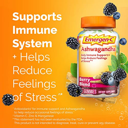 Emergen-C Vitamin C and Ashwagandha Gummies, Dietary Supplement for Immune Support ChapStickUS supplements