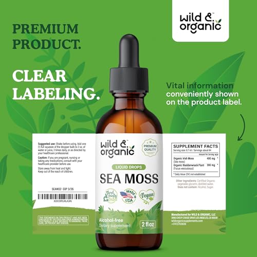 Sea Moss - Organic Sea Moss Liquid Drops - Irish Sea Moss Supplement - Seamoss Wild & OrganicAu supplements