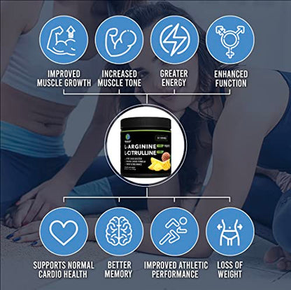 BlueEarth Company L-Arginine 5000mg + L-Citrulline Complex Powder Supplement Drink BlueEarth CompanyUS supplements