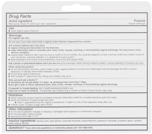 Monistat 3 Vaginal Antifungal Medication, 0.18-Ounce, 3 Prefilled Applicators (Pack of 2) MonistatAu supplements