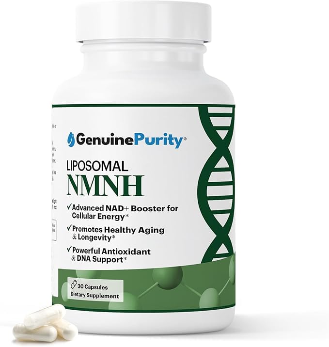 GenuinePurity - NMNH NAD Supplement - 250mg, 30 Count Liposomal NAD+ Supplement for Cellular Health & Energy - GMP Certified Advanced Reduced Form of NMN for Superior Stability & Absorption GenuinePurityAu supplements
