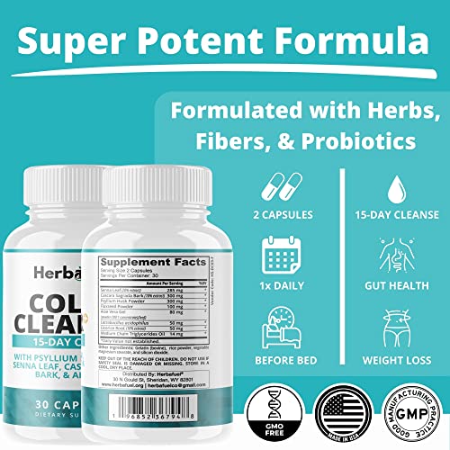 Herbafuel Colon Cleanse - Supports Detox, Gut Health, & Bloating Relief - Contains Herbs HerbafuelUS supplements
