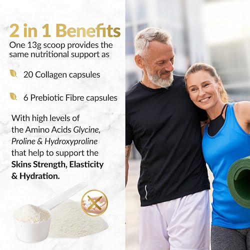 Prebiotic Collagen Powder - 390g Hydrolysed Bovine Collagen Peptides with Prebiotics for Gut Health & Skin Inner VitalityAu supplements
