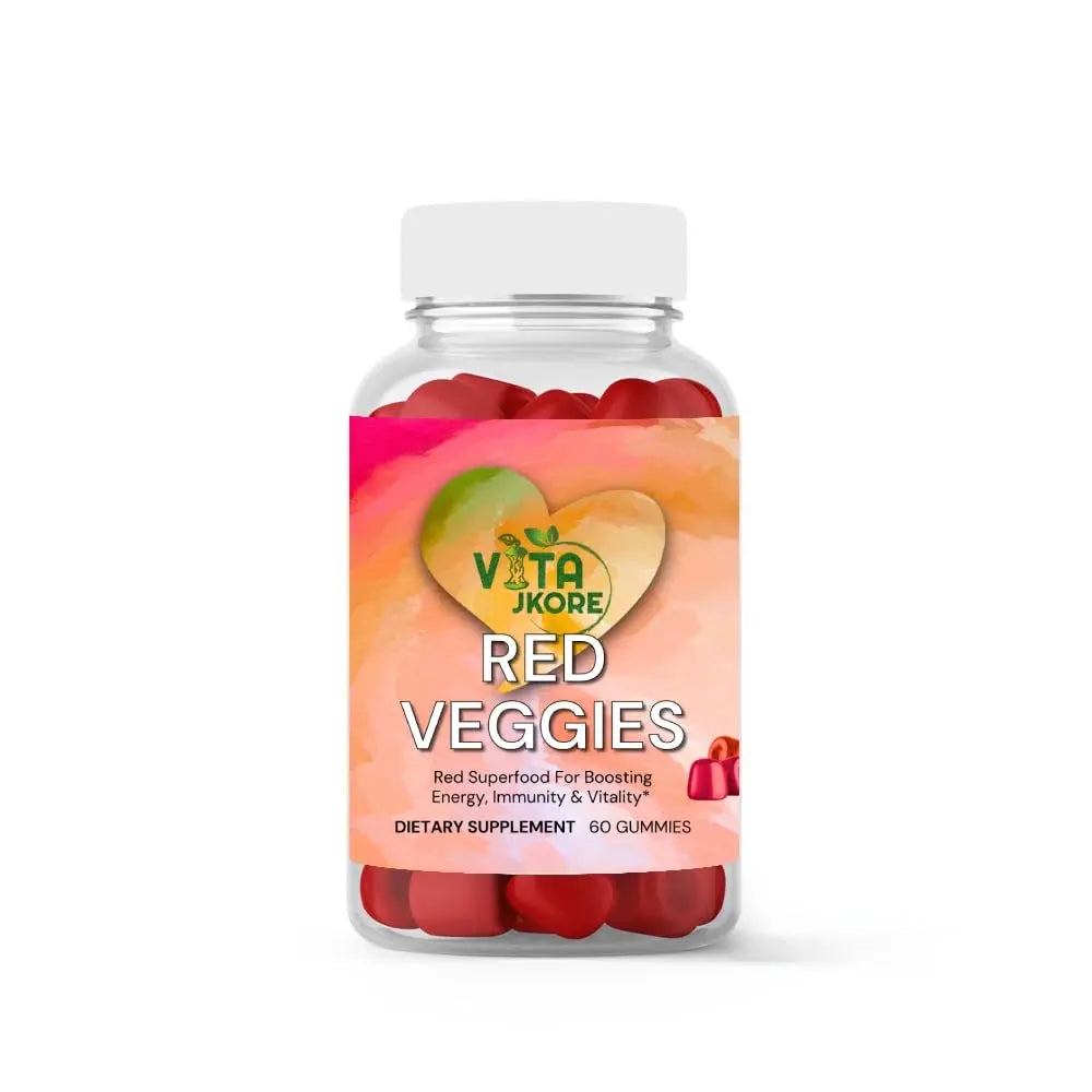 VITA JKORE Red Veggies Superfood Gummies, Energy & Immunity Booster, 60 Count Dietary Supplement, Natural Beetroot Blend VITA JKOREnz supplements