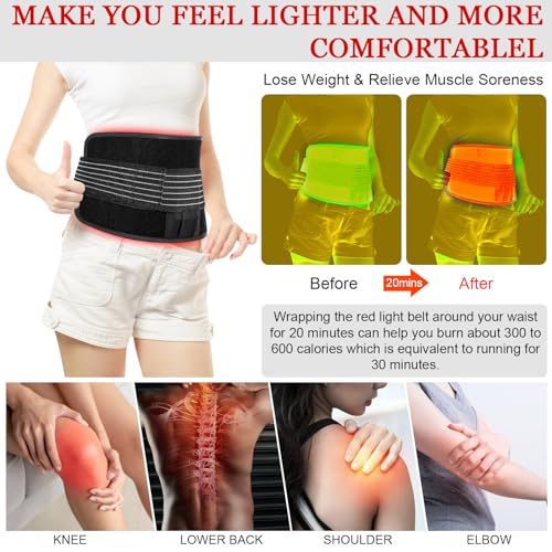 Yofalo 660nm LED Red Light and 850nm Near Infrared Red Light Therapy Belt Device for Body Pain Waist yofaloAu supplements