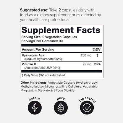 Ultra High Purity Hyaluronic Acid Capsules - 95%+ Highly Purified and Highly Bioavailable ToniiqUS supplements
