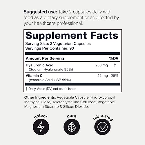 Ultra High Purity Hyaluronic Acid Capsules - 95%+ Highly Purified and Highly Bioavailable ToniiqUS supplements