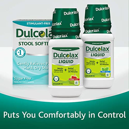 Dulcolax Liquid Laxative, Stimulant Free Laxative for Comfortable Relief, Cherry Flavor, 12 oz. DulcolaxUS supplements