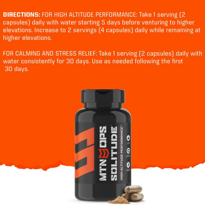 MTN OPS Solitude High-Altitude Performance Supplement (25 Servings), Black, One Size MTN OPSUS supplements