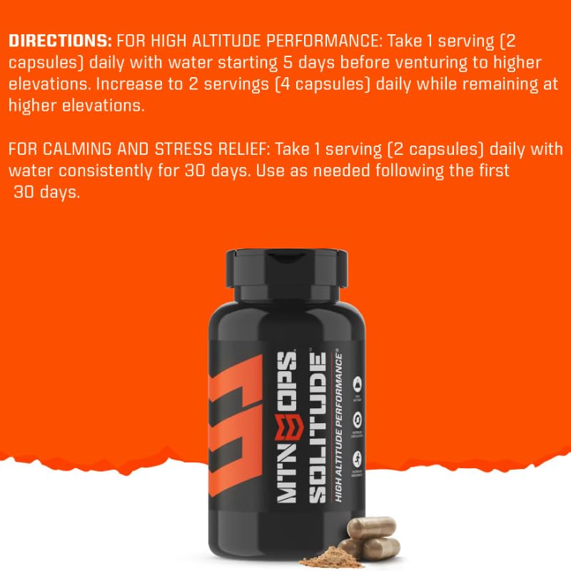 MTN OPS Solitude High-Altitude Performance Supplement (25 Servings), Black, One Size MTN OPSAu supplements