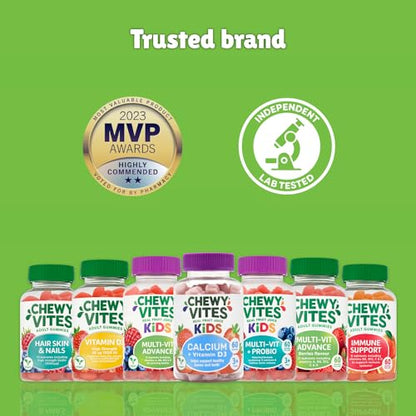 Chewy Vites Beauty Collagen 60 Gummy Vitamins |Hydrolised Collagen, CoQ10, Biotin + Vitamins | 1 Month Supply | Real Fruit Juice | Berry Flavour | 2-a-Day | CHEWY VITESUS supplements