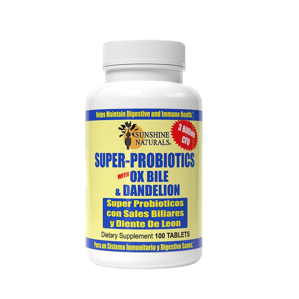 Sunshine Naturals Super Probiotics Supplement. Improves Digestion, Gut Health, Immune System Support, and Healthy Bowel Function. Promotes Healthy Flora. 100 Capsules. Sunshine NaturalsAu supplements