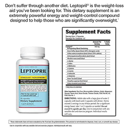GENERIX LABORATORIES Leptopril- Dietary Supplement and Acute Metabolic Regulator Basic ResearchUS supplements