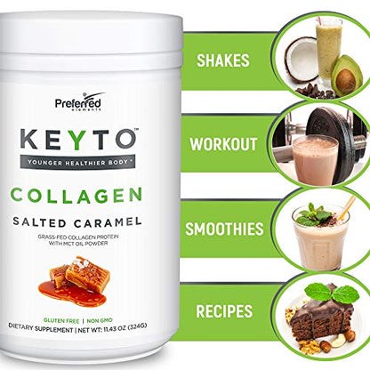 Keto Collagen Protein Powder with MCT Oil – Keto and Paleo Friendly Pure Grass Fed Preferred ElementsUS supplements