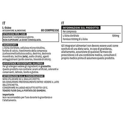 Natures Aid L-Lysine 1000 mg, High Potency Essential Amino Acid, Vegan, 60 Tablets natures aidUS supplements