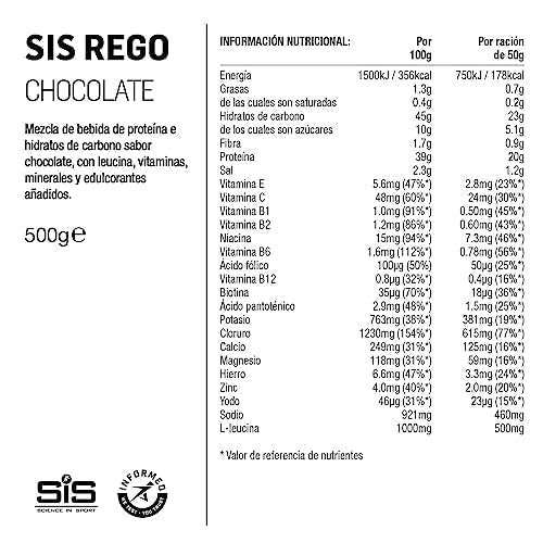 Science In Sport REGO Rapid Recovery Drink Powder, Post Workout Protein Powder, 20 g of Protein Science in SportUS supplements