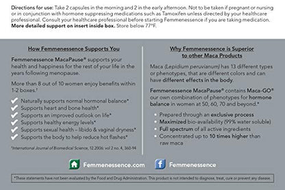 Femmenessence MacaPause – Clinically Proven for Post Menopause, Natural Hormone Balance Natural Health InternationalUS supplements