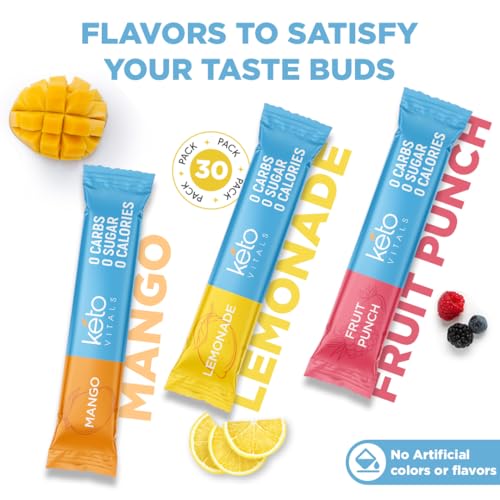 Keto Vitals Original Electrolytes Powder Packets | Keto Friendly Electrolyte Travel Packets Keto VitalsAu supplements