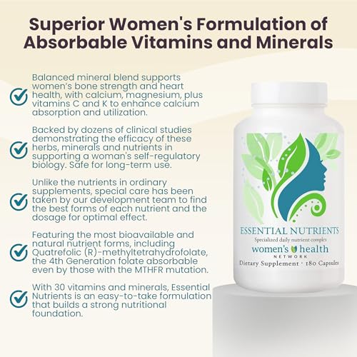 Women's Health Network Essential Nutrients – Daily Multivitamin for Energy, Healthy Aging & Immune Support, Folate as Quatrefolic®, a Patented Natural Form of 5-MTHF Women's Health NetworkAu supplements