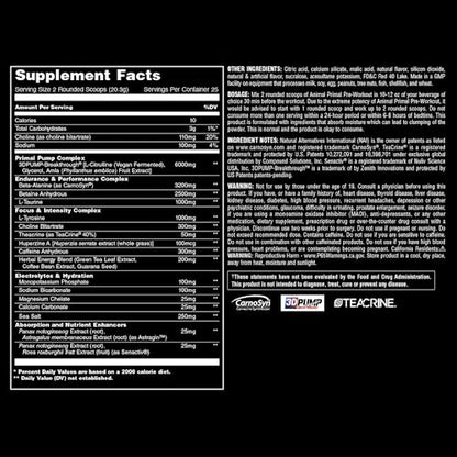 Animal Primal Muscle Hydration + Preworkout Powder – Contains Beta Alanine, 3DPump AnimalUS supplements